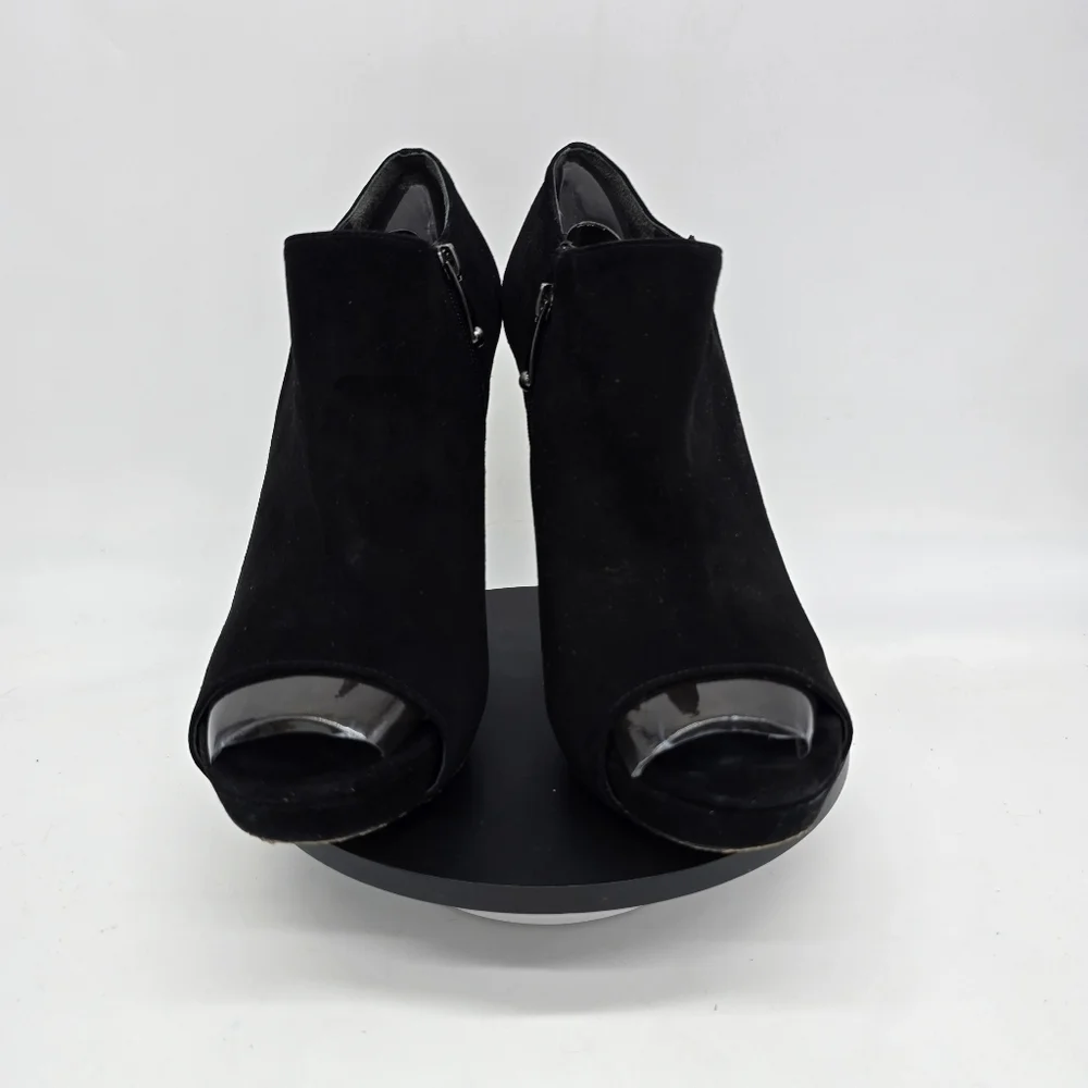 Via Spiga Shoes Women's 8.5 M black Suede Peep-Toe High-Heeled